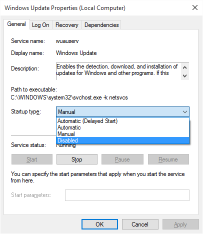 Windows 10 : Tắt tính năng Windows Update